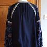 Next Ladies Navy Blue Cotton Linen Blend Boho Embrodierd Tassel Top L Includes postage Image 3