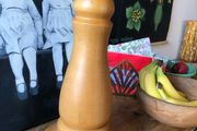Hand turned Sycamore wood lamp ! plastic free !