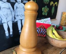 Hand turned Sycamore wood lamp ! plastic free !
