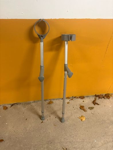 Pair of Adjustable Aluminium Forearm Crutches Walking Aids
