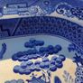 19th Century Willow Pattern Stoneware Platter Image 7