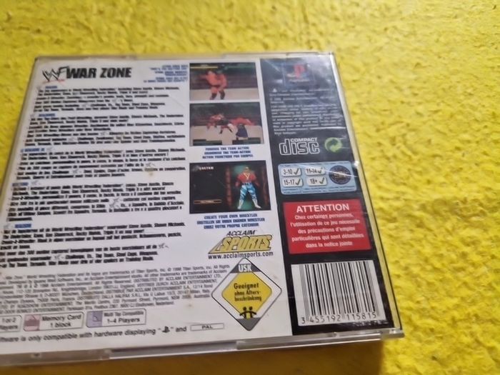 Wf War Zone Wrestling PlayStation1 Ps1 PlayStation2 Ps2 games Original