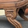 Solid wood 2-seater with scrolled arms and carving Image 4