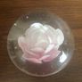 A pair of floral clear glass paperweights Image 6