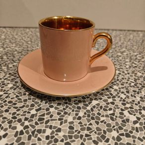 Lovely Pink and Gilded Royal Doulton Espresso Cup cups and saucer