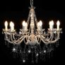 Chandelier with Beads White 12 x E14 Bulbs Image 2