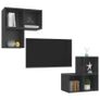 4 Piece TV Cabinet Set Grey Chipboard Image 3