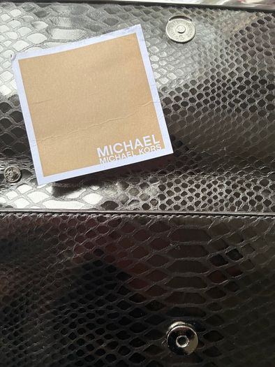Michael Kors metallic snakeskin effect clutch bag