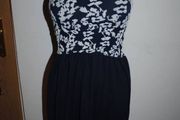 Ocean Club Navy boob tube dress size L UK12 EU40 Postage included