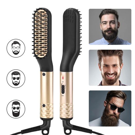 Hair Comb Brush Beard Straightener Multifunctional Hair Straightening Comb Hair Curler Quick Beard Hair Styler EU Plug