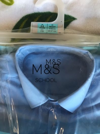 M&S boys school long sleeve cotton shirts