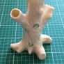 Belleek Fine China Tree Trunk  Shamrock Triple Bud Vase Image 5