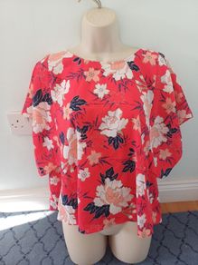 Zara Red Floral Multicoloured  Blouse