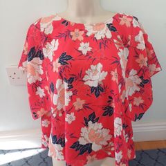 Zara Red Floral Multicoloured  Blouse