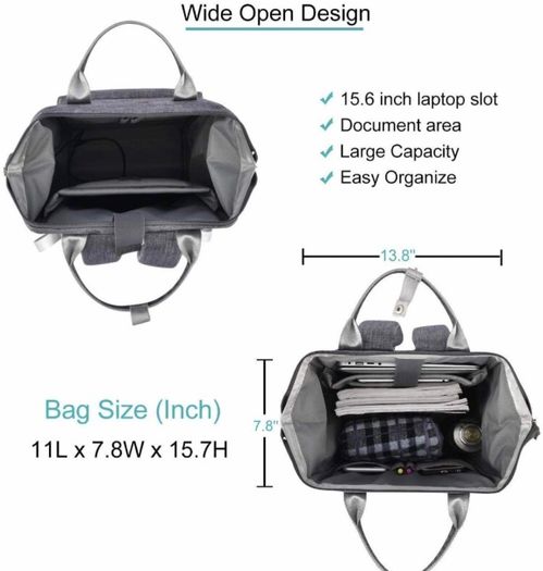 Travel Laptop Backpack, Wide Open Work Bag Lightweight Laptop Bag with USB Charging Port, Anti Theft Business Backpack, Water Resistant School Rucksack Gifts for Men Women (15.6inch Grey/Black)
