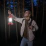 Portable Retro Camping Lantern, Hanging Dimmable COB Brightness Tent Light for Camping, Party, Night Fishing, Hiking, Home Lighting, Outages Emergency (AA Battery Powered, Red) Image 4