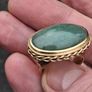 18k Gold Cabochon Jade Statement Ring(13.5 grams) Image 9