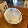 Milky glass antique floral pattern ceiling light shade Image 2