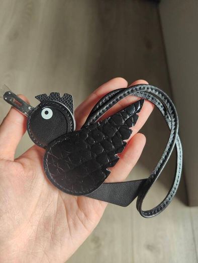 Handmade leather bag charm