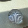Vintage Stuart Crystal Dime Paperweight & Cavan Crystal Fan shaped clock Image 6