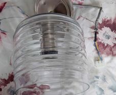Glass lamp with Chrome plated light fixture
