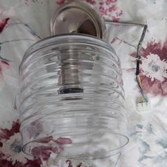 Glass lamp with Chrome plated light fixture