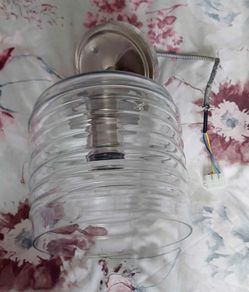 Glass lamp with Chrome plated light fixture