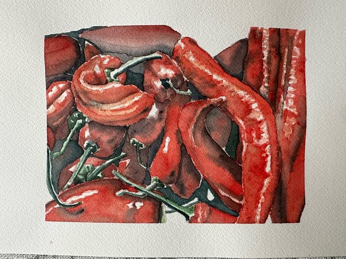 Watercolour - Red Chili's