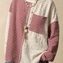 Bohemela Colorblock Patchwork Striped Top Sweatshirt Size UK 14 Image 3