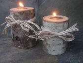 Log Candle Holders