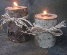 Log Candle Holders