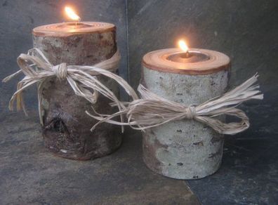 Log Candle Holders