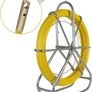 Fish Tape Fiberglass, 425 ft, 6mm, Cable Running Rod, Duct Rodder Fishtape Wire Puller with Steel Reel Stand, 3 Pulling Heads, Fishing Tools for Walls and Electrical Conduit, Non-Conductive Image 4
