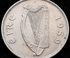 [#411] - Ireland 1959 | Irish 2s6d | Irish Half Crown | Horse | KM.16a