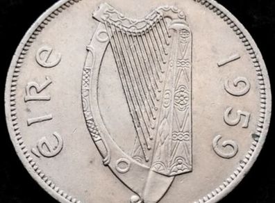 [#411] - Ireland 1959 | Irish 2s6d | Irish Half Crown | Horse | KM.16a