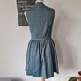 Topshop Boutique vintage retro peacock blue antique gold fit and flare mini dress formal S M 10 Image 2