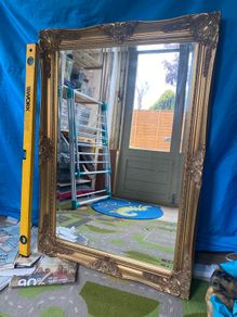 Large framed, wall mirror