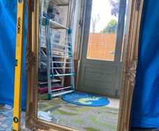 Large framed, wall mirror