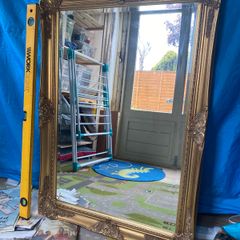 Large framed, wall mirror