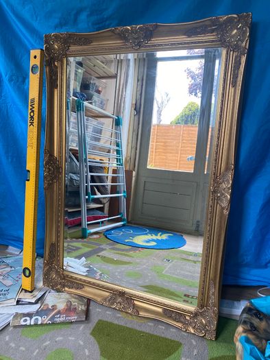 Large framed, wall mirror