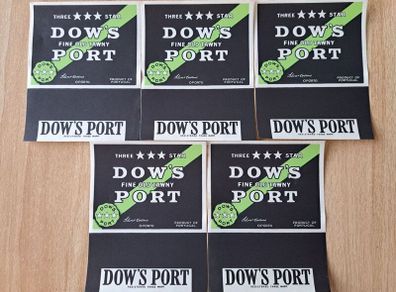 Lot of 5    vintage fine old Tawny Dow's Port label