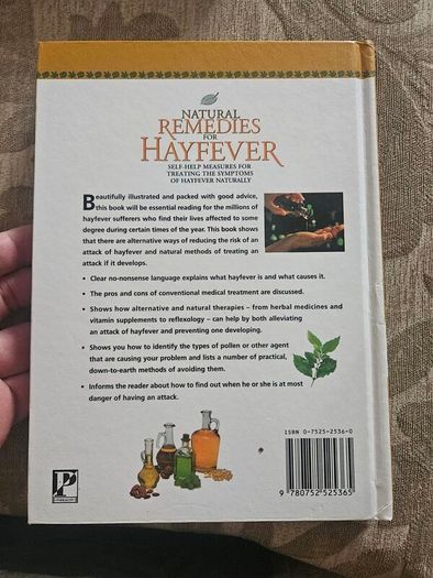 Natural Remedies For Hayfever.  By Paul Morgan. First Edition Large Volume Hardback In Good Condition. See Photos For Same.