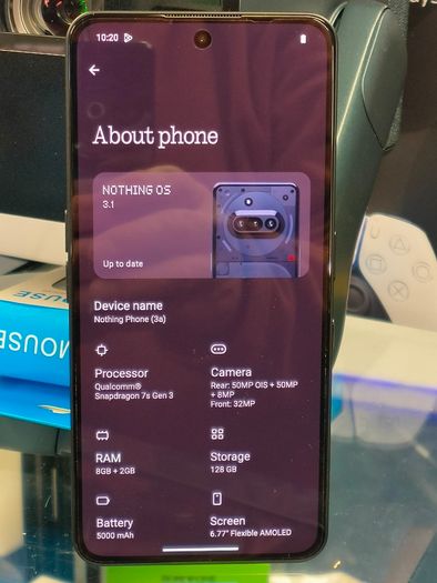 Nothing Phone (3a) 128 GB - mobile phone with 32 MP front camera, 30x ultra zoom, 6.77" FHD+ flexible AMOLED display - Black (Used Like New)
