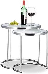 2 x Side Table Aluminium Design