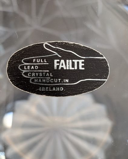 Failte Irish Lead Crystal Jug Peter O Farrell Signed 1983 Hand Cut Ireland 19cm
