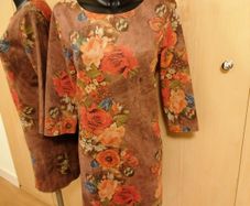 Women's Dress Floral Suede REDUCED SIZE 14
