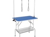 Dog Grooming Table Two Arms with Clamp, 915 x 610mm Dog Grooming Station, Foldable Pets Grooming Stand for Medium and Small Dogs, Free Two No Sit Haunch Holder with Grooming Loop, Bearing 150kg