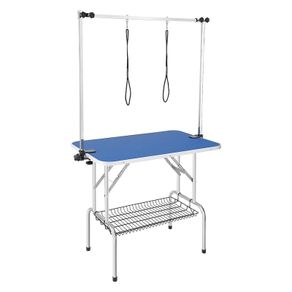 Dog Grooming Table Two Arms with Clamp, 915 x 610mm Dog Grooming Station, Foldable Pets Grooming Stand for Medium and Small Dogs, Free Two No Sit Haunch Holder with Grooming Loop, Bearing 150kg
