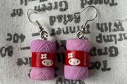 Brand New Pink Wool Earrings