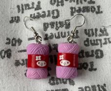 Brand New Pink Wool Earrings